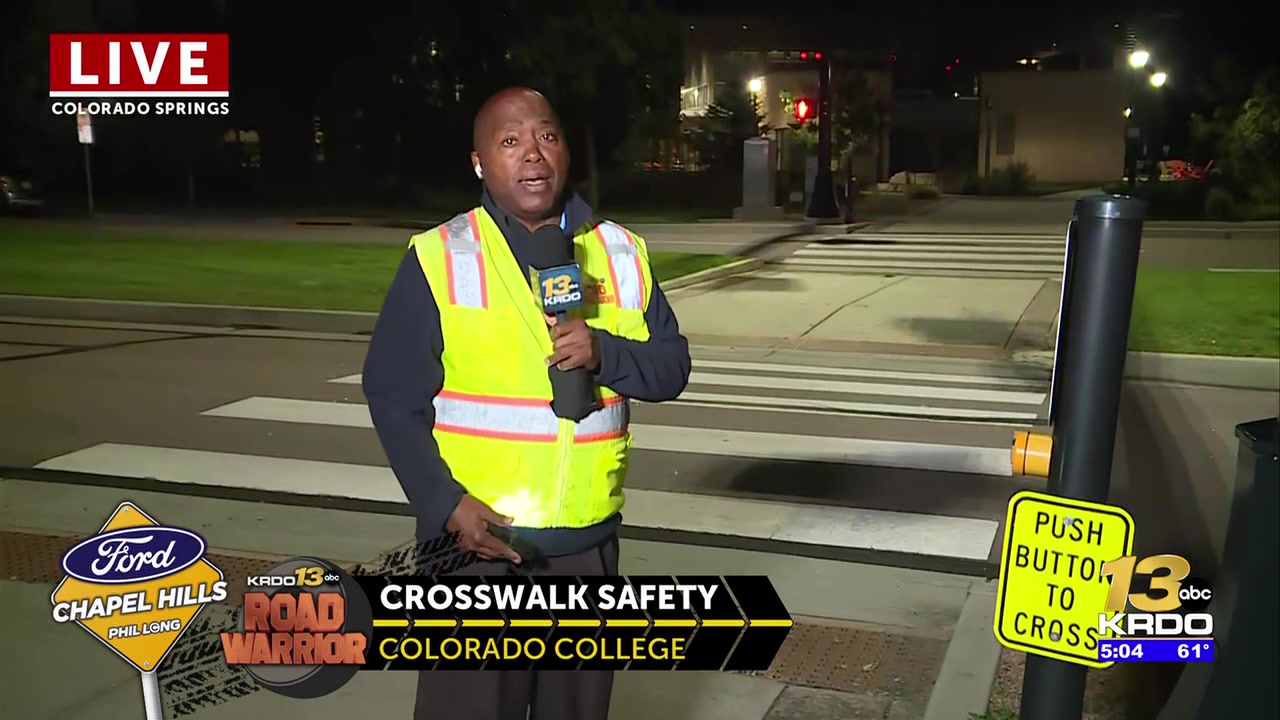Campus Safety Police at Colorado College try to discourage student jaywalking on campus