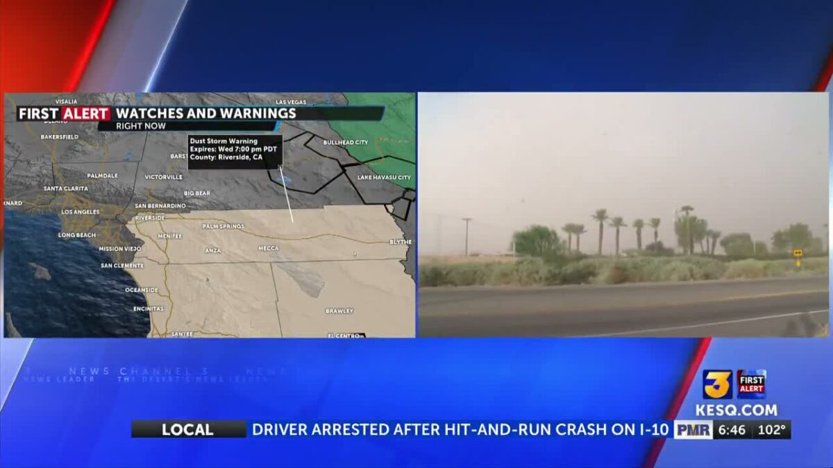 Dust storm hits Coachella Valley Wednesday evening