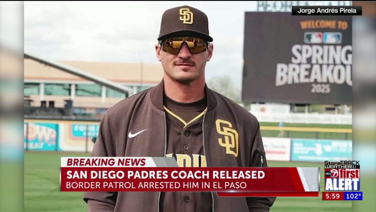 San Diego Padres minor league coach detained at El Paso airport released from ICE custody