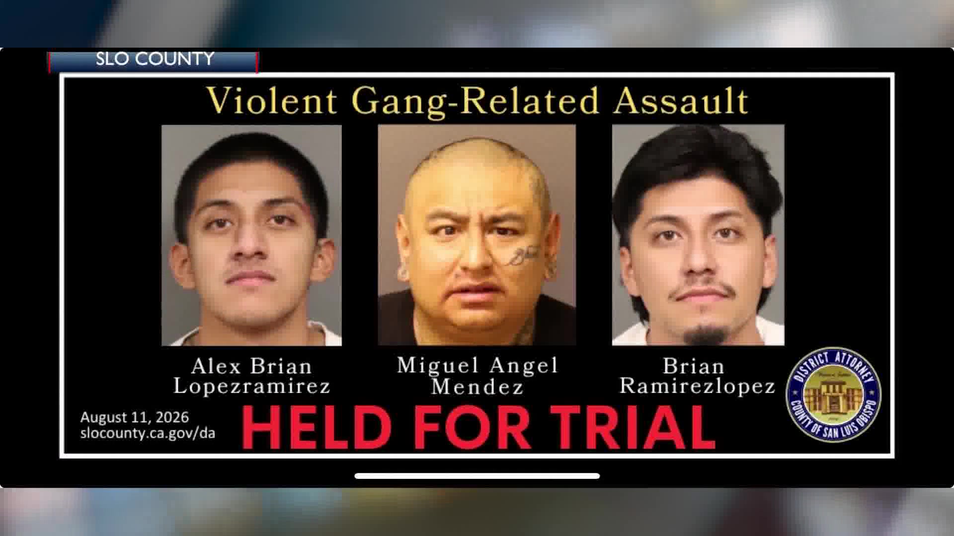 Three Santa Maria gang members to stand trial for violent San Luis Obispo assault