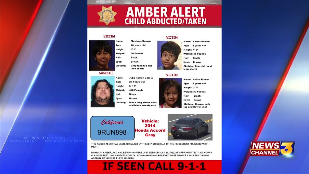 Kern County child-abduction suspect located following Amber Alert