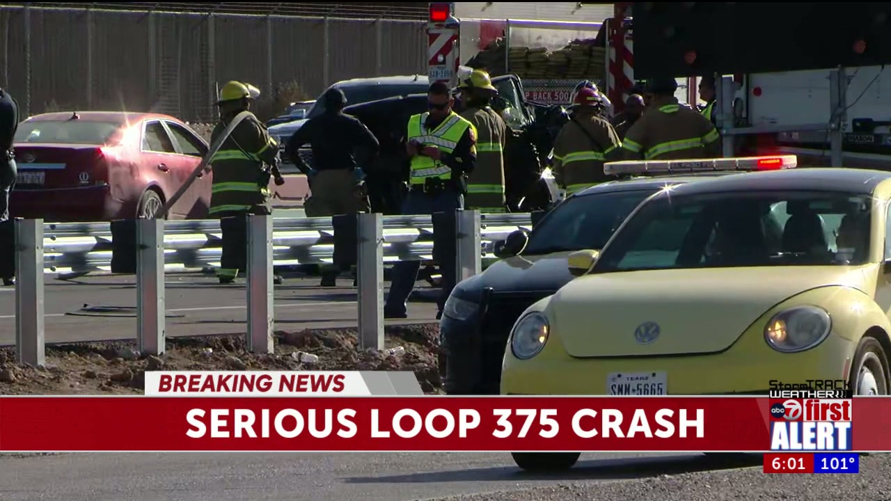 1 seriously injured in crash at Loop 375 West at San Marcial