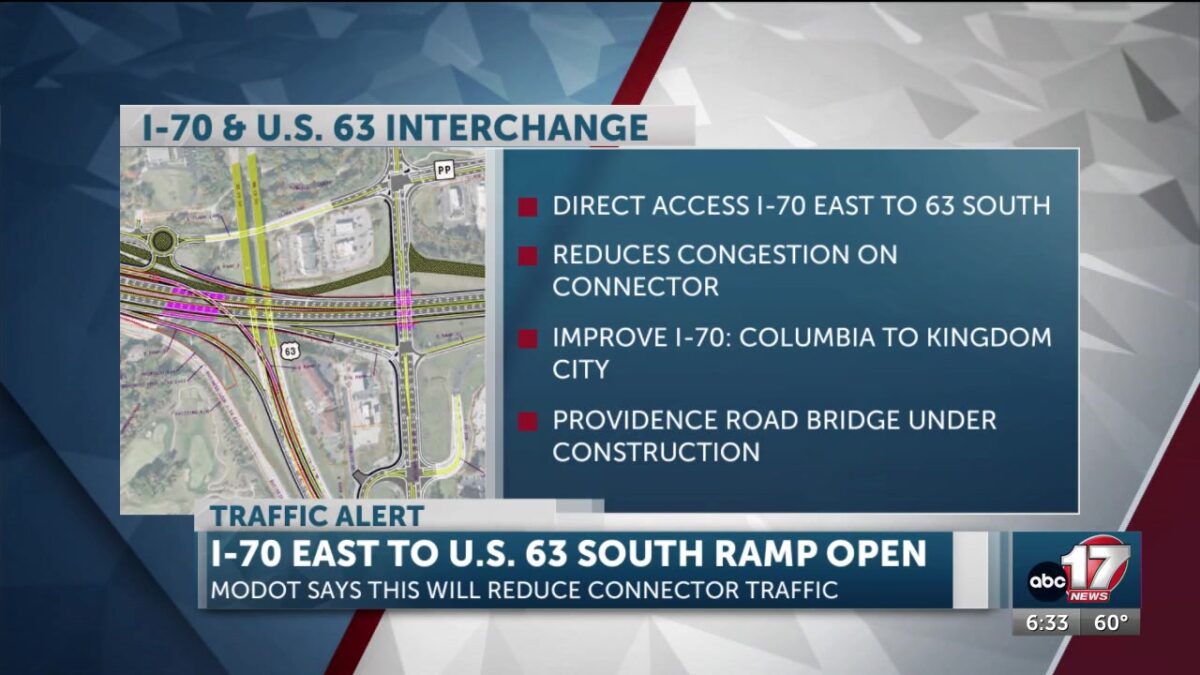 Ramp connecting I-70 East to U.S. 63 South open