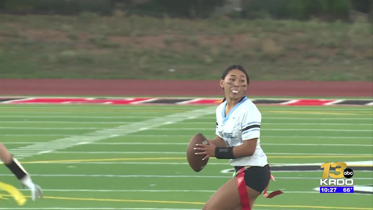 The Vista Ridge girls flag football team victorious over Coronado