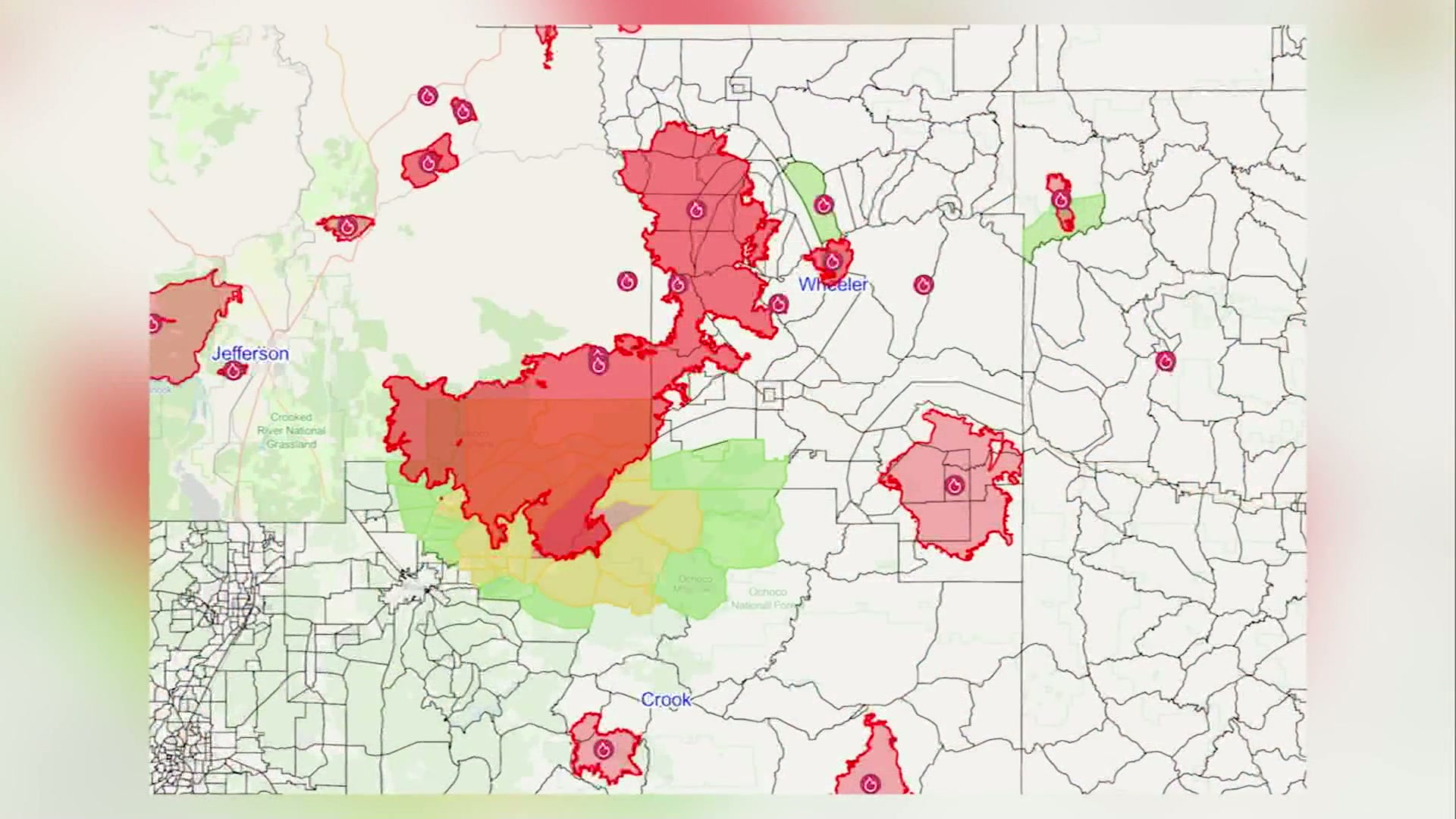 Evacuation zones reduced near Rowe Creek Complex
