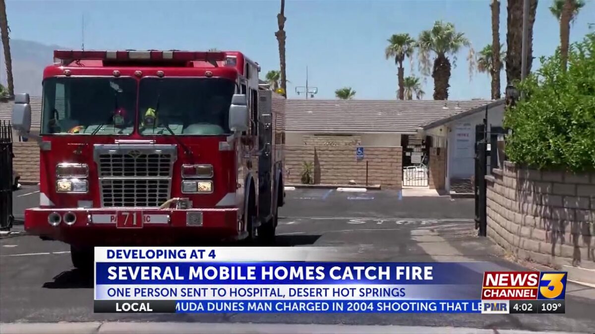 Multiple mobile homes catch fire near Desert Hot Springs