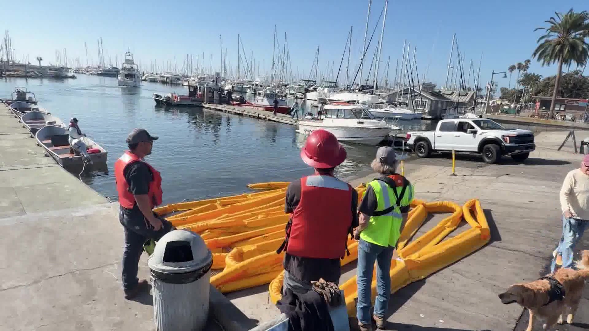 Oil Spill Drill Tests the Emergency Response in the Santa Barbara Harbor