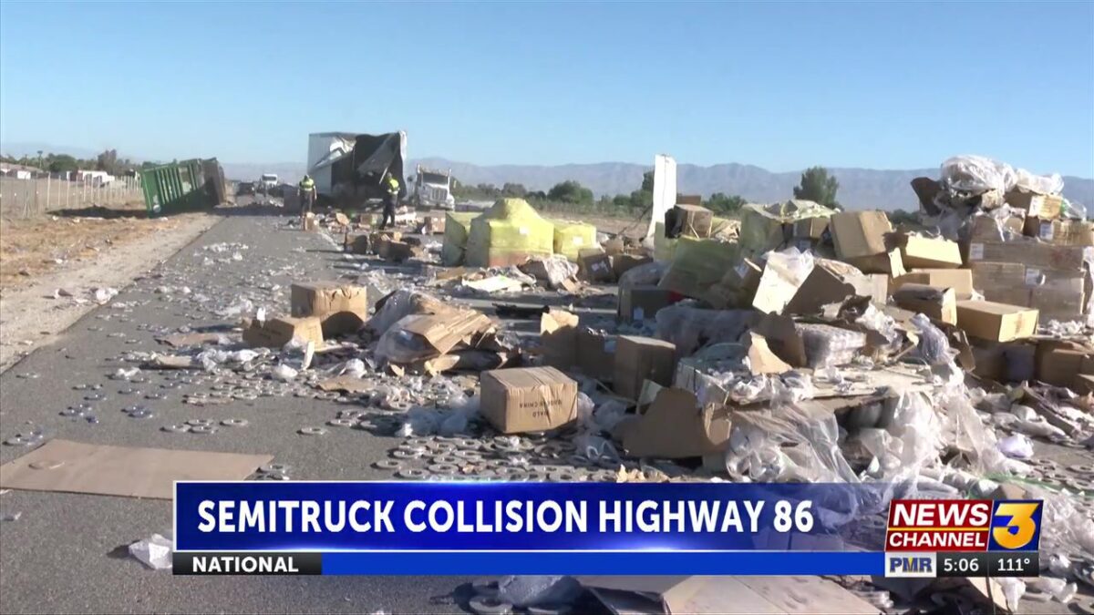 Two Semi Crash Shuts Down Highway 86 and Airport Boulevard near Thermal