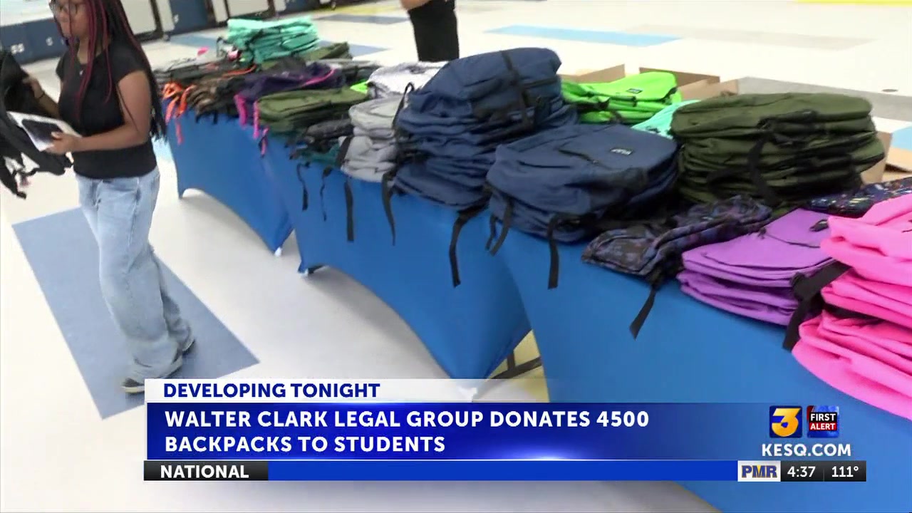 Walter Clark Legal Group donates 350 backpacks to Indio students ahead of new school year