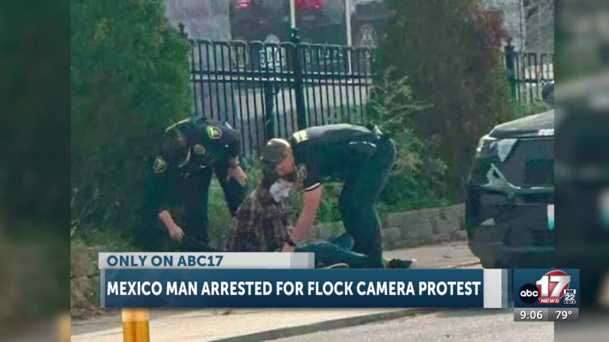 Man says arrest after Columbia Flock camera protest was worth it
