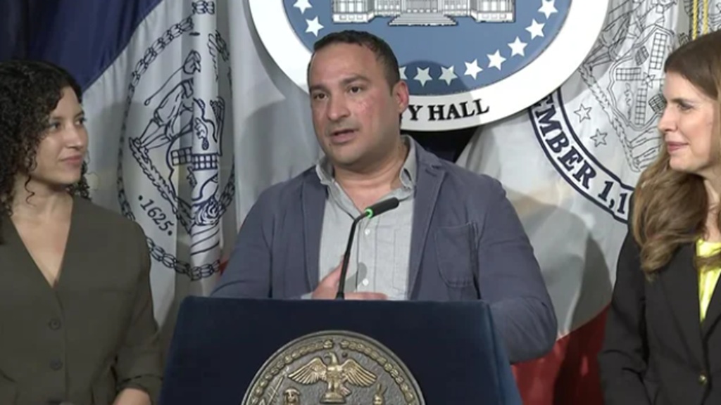 New York City Council worker Rafael Rubio joined council members on June 27