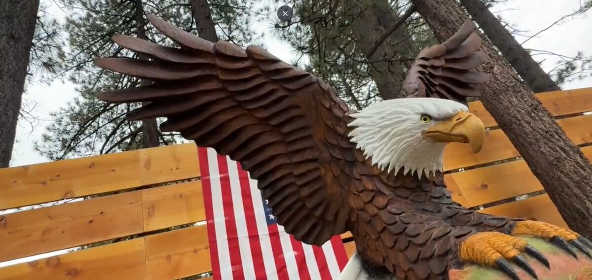 Beloved Big Bear bald eagle Jackie was honored with a life-size monument in the area where she so frequently roamed the skies before her death last month.