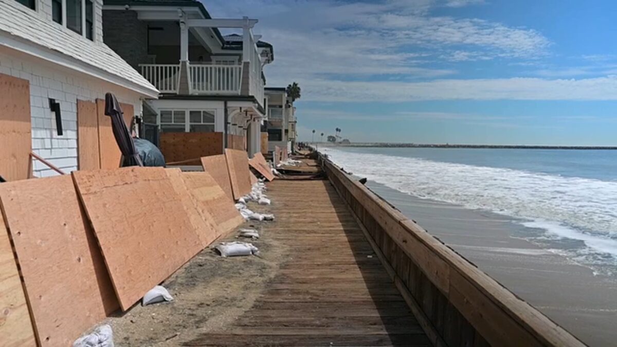 The Long Beach Fire Department issued evacuation orders for about 20 coastal homes after powerful waves compromised the seawall and damaged the boardwalk on September 7th.