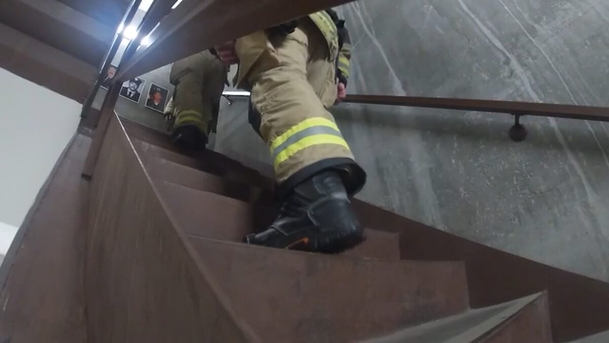 Firefighters from Kansas City and across the nation climbed 110 stories on Sunday in full gear to honor the 343 FDNY firefighters who lost their lives in the September 11 attacks.