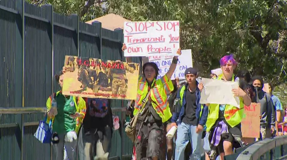 Some high school students in Colorado organized a walkout to protest ICE actions on Friday. Around noon