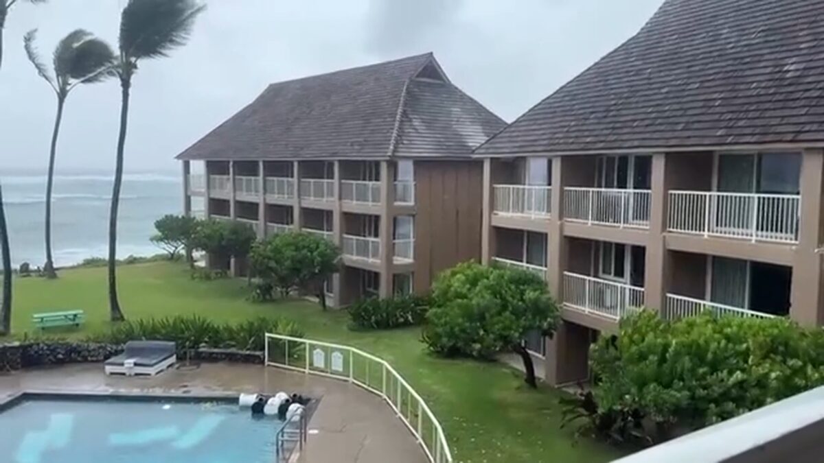 Dozens of guests were evacuated on Monday morning in Kapa'a as winds