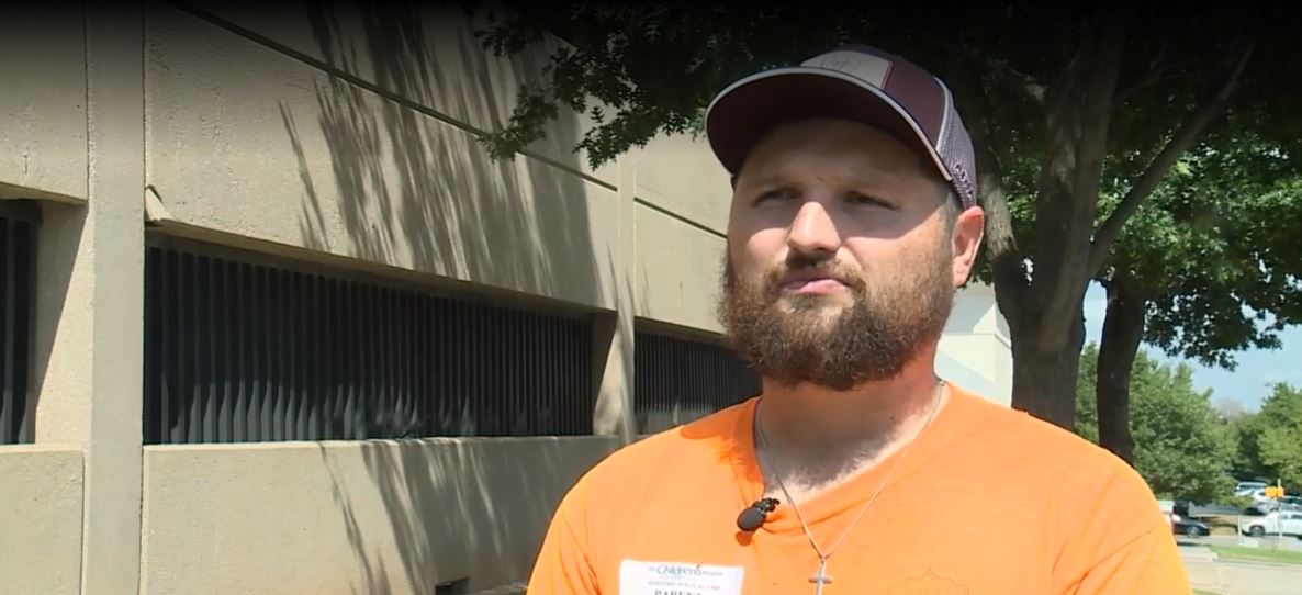 Cameron Odum makes the walk back and forth between OU Medical Center and Oklahoma Children's Hospital five to eight times a day. His wife