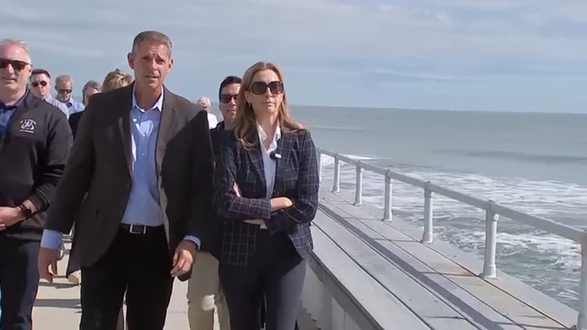 New Jersey Gov. Mikie Sherrill was on the ground in Brigantine Tuesday to see the power of Mother Nature firsthand. Sherrill says the state is working with federal partners to help beach towns recover.