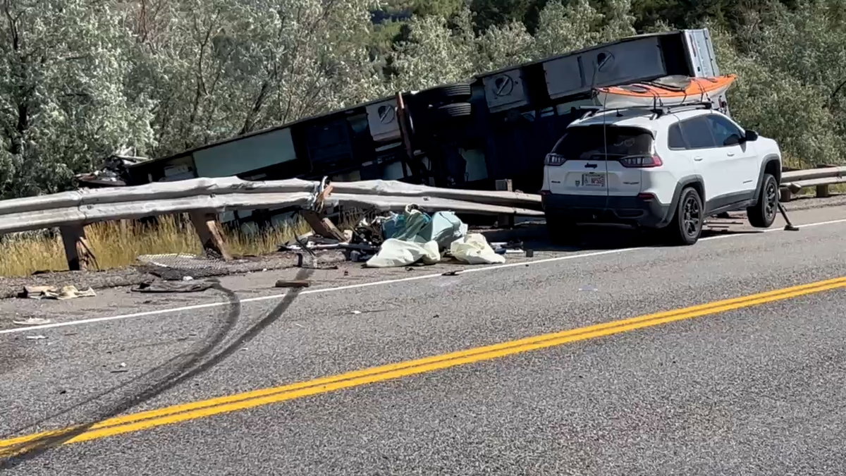 Two hospitalized in US-26 crash near Swan Valley after detached trailer blocks highway