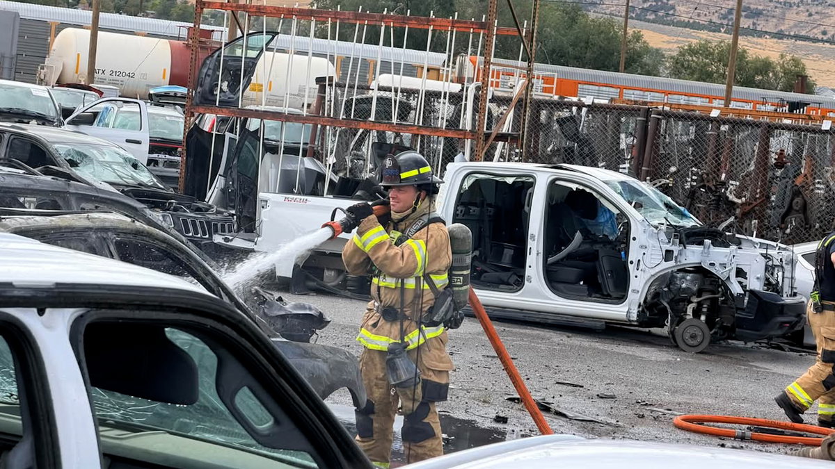 Firefighters knock down salvage yard fire at Shaw’s Auto Parts