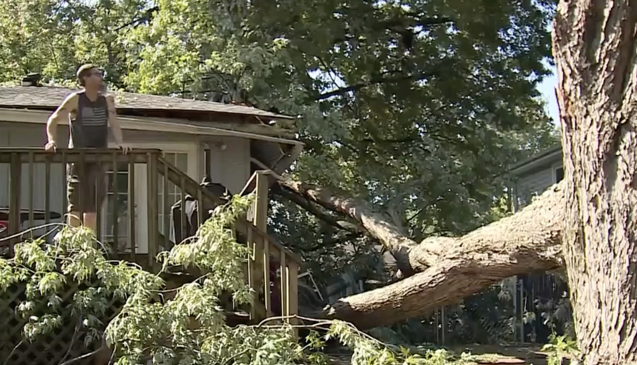 A couple of pop-up storms Sunday night badly damaged a Belton