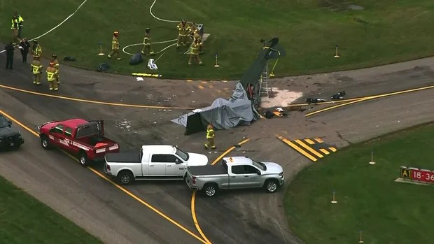 The Federal Aviation Administration says a replica Piper PA-18 crashed while departing from Buffalo Municipal Airport around 4:20 p.m. Officials stated two people were on board