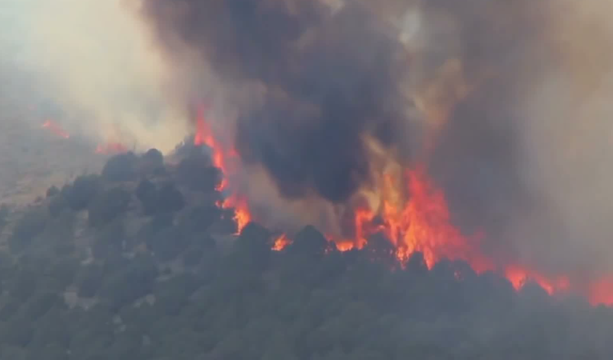 A wildfire burns in western North Carolina in this file photo