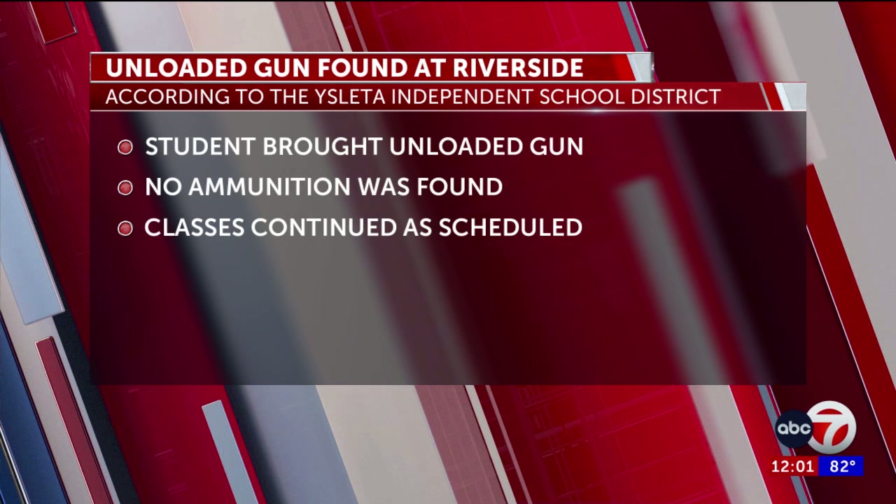 Student took unloaded gun to Riverside Middle School