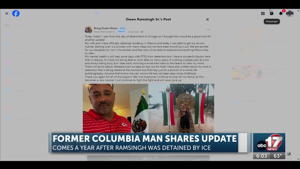 Former Columbia man shares update one year after being detained by ICE