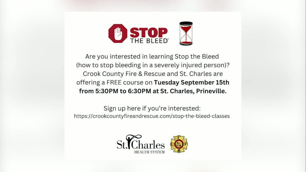 Free Stop the Bleed course coming to Prineville on Sept. 15