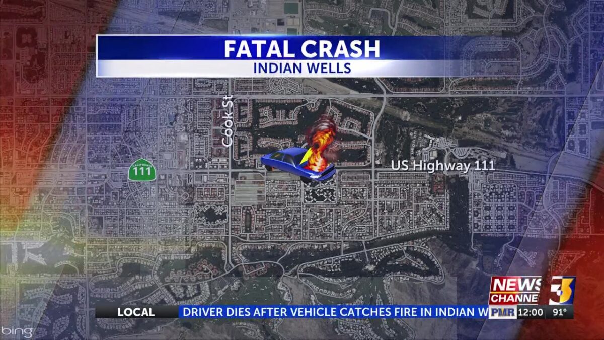 Driver dies after vehicle catches fire in Indian Wells crash
