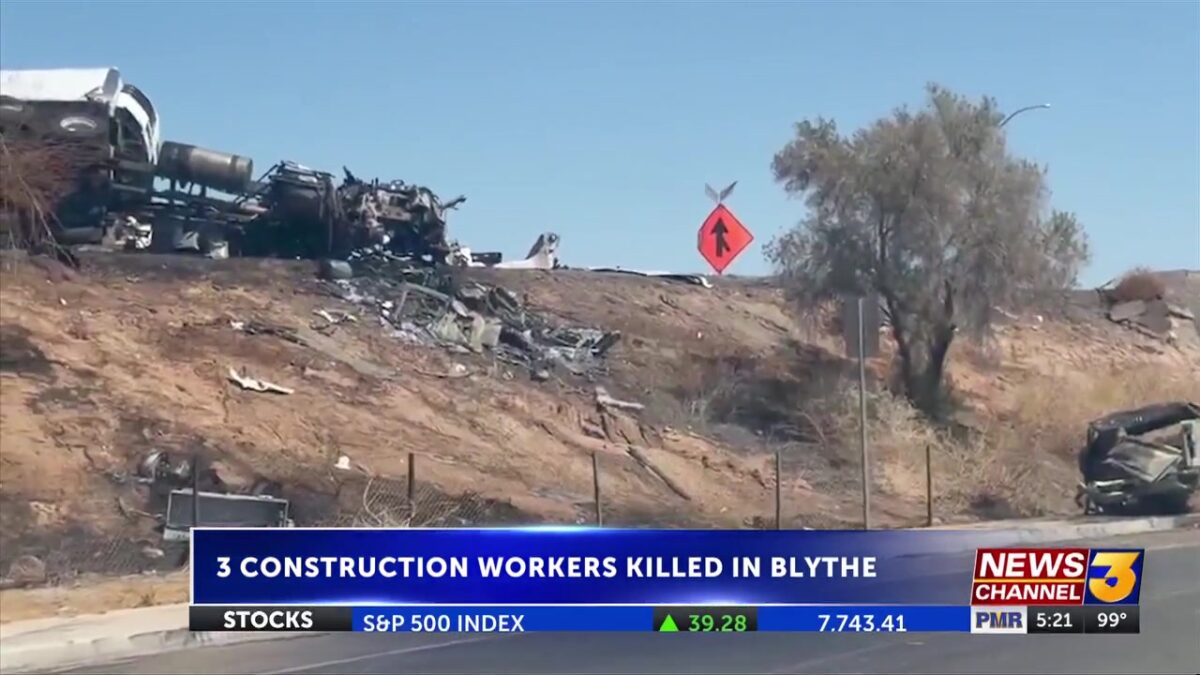 Big rig crash kills three construction workers in Blythe