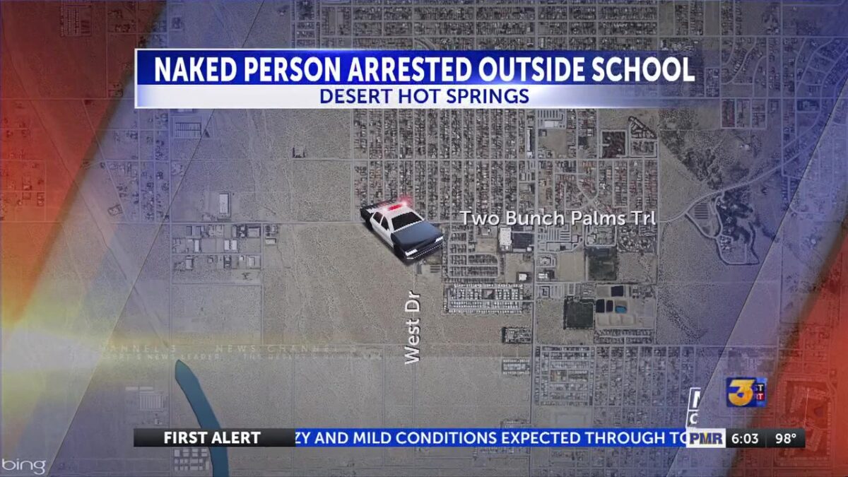 Police: Nude man arrested after loitering on school grounds in Desert Hot Springs