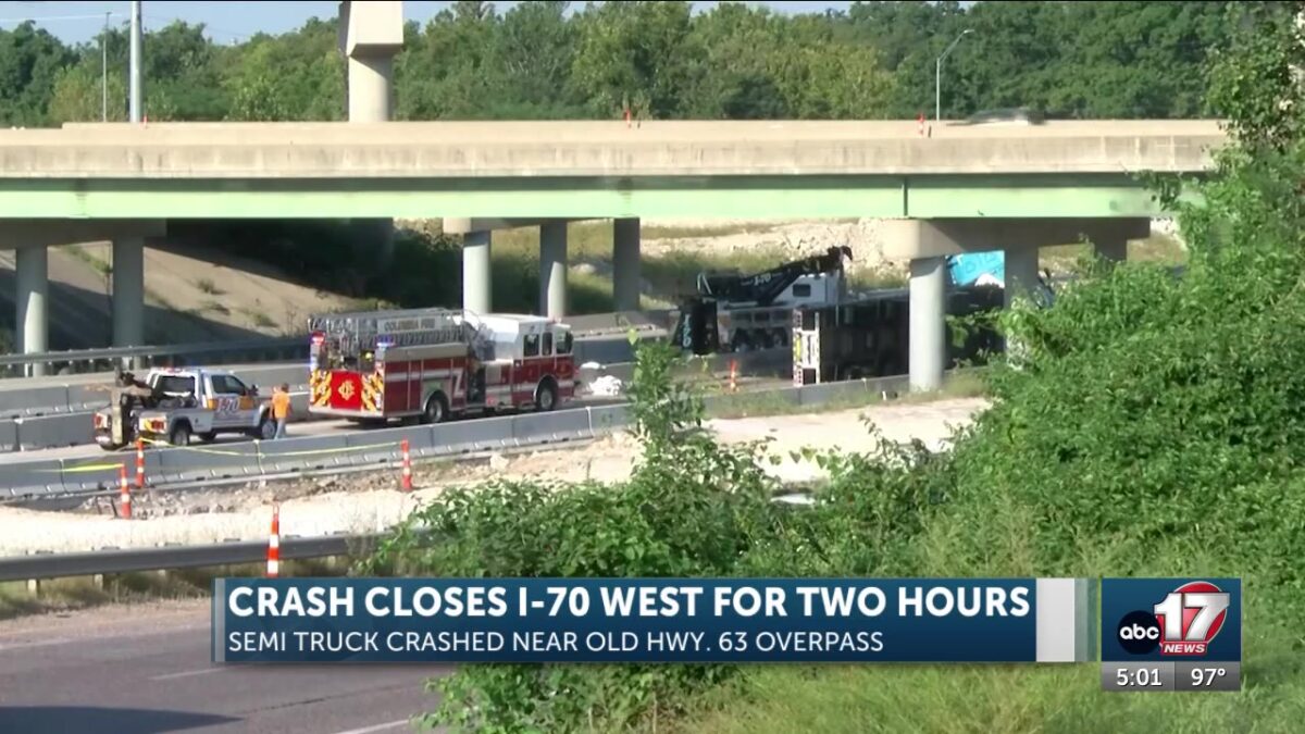 Construction work continues on I-70 after semi-truck crash