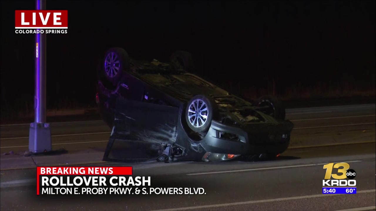 Thursday morning rollover crash causes traffic impacts near Colorado Springs Airport