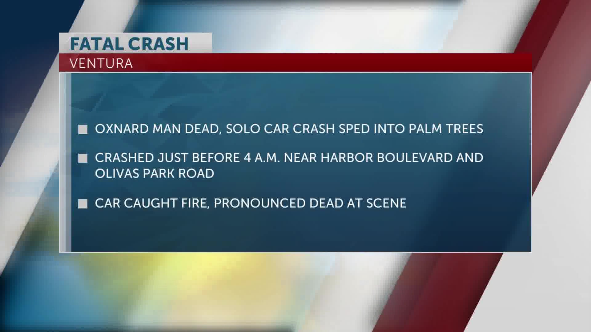 Solo car crash kills Oxnard man early Sunday