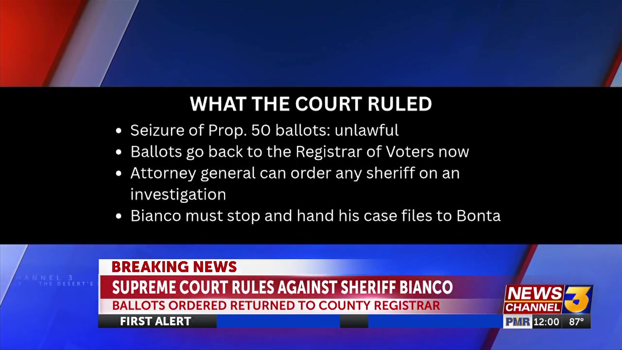 California Supreme Court rules Sheriff Bianco’s Prop. 50 ballot seizure was unlawful