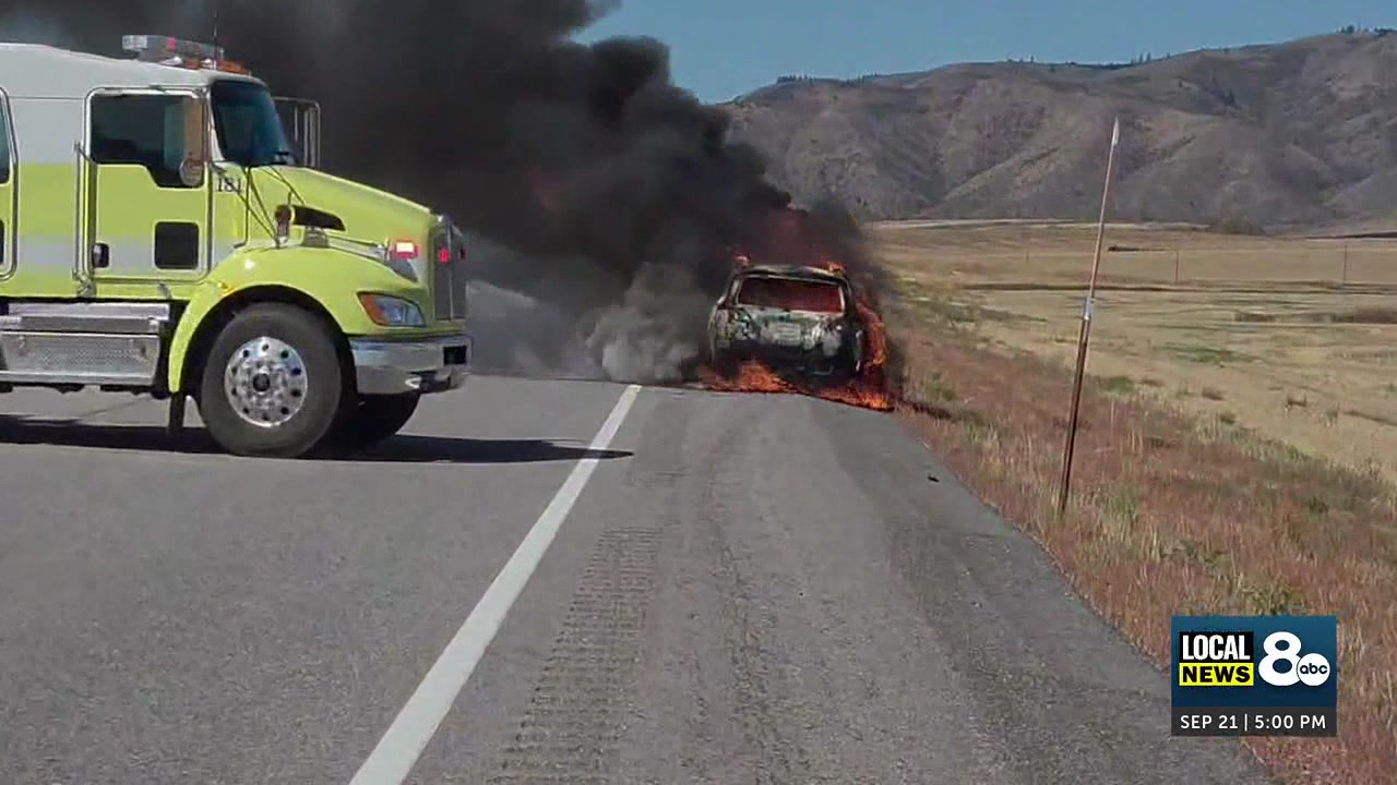 Pickup truck driver saves elderly man from burning car along US 26