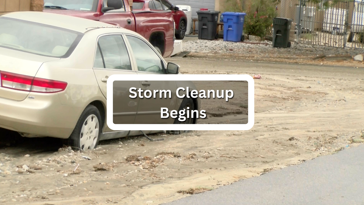Mud left behind as Coachella Valley residents begin cleanup