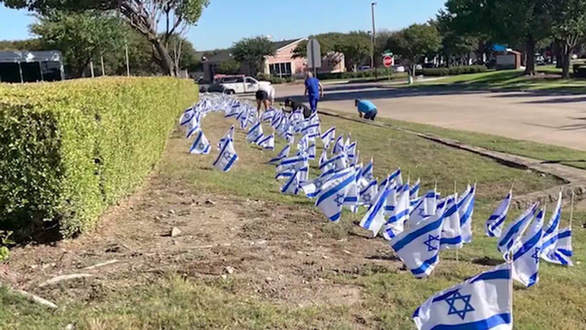 Display of Israeli flags outside McKinney