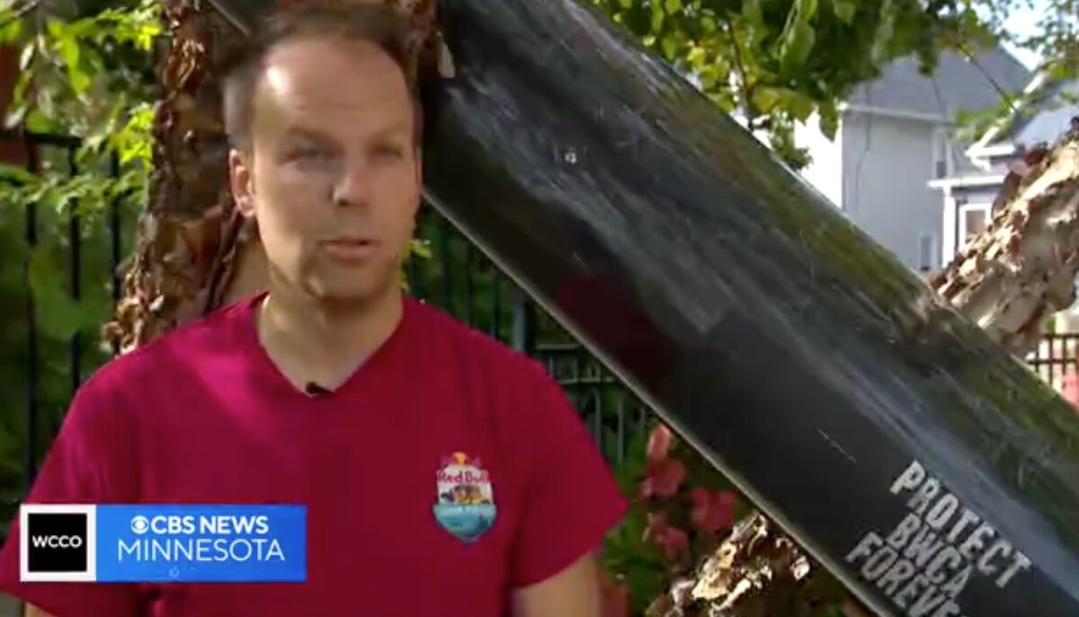 Travis Meier is a portage runner who carries canoes to raise awareness for Minnesota's public lands. Meier said adding a canoe to a marathon makes people "pay more attention."