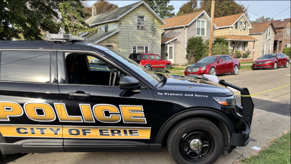 The scene in Erie as of Saturday morning.
