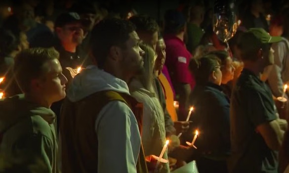 Hundreds of people gathered for a vigil to honor 25-year-old Luke Miller