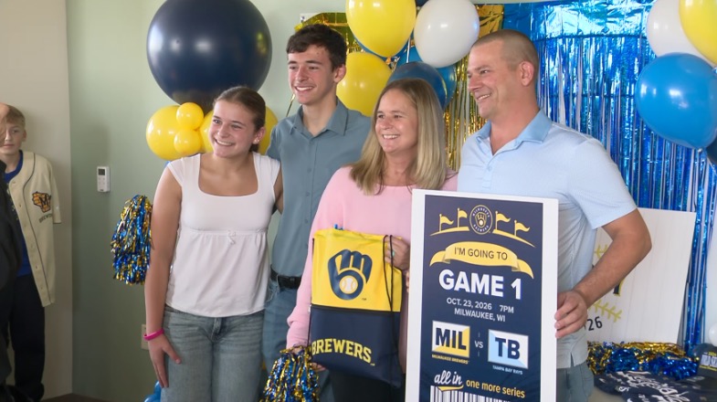 Lyndsy Di Nardo was supposed to be in the stands for the Brewers' run against the Dodgers until breast cancer surgery changed her plans.