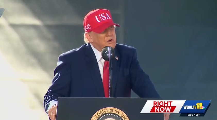 President Donald Trump visited Maryland on Tuesday to announce a project that's expected to support 14
