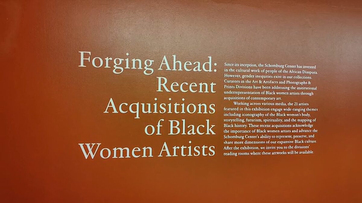 Black female artists are taking the spotlight for the first time in an exhibition of its size at the Schomburg Center for Research in Black Culture at the New York Public Library in Harlem.
