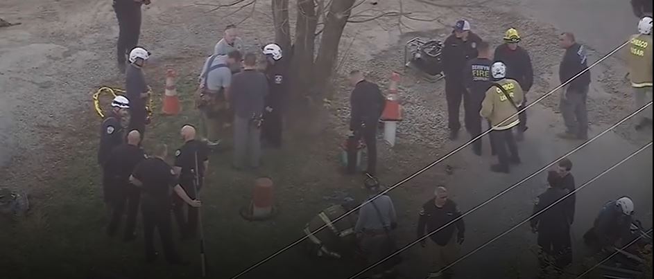 "The kids were outside playing when the child fell into the pipe