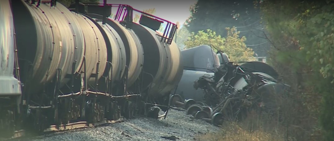 A northbound train collided with a commercial tractor-trailer at a private crossing