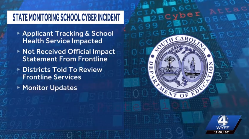 The South Carolina Department of Education has released information about a reported cybersecurity incident.