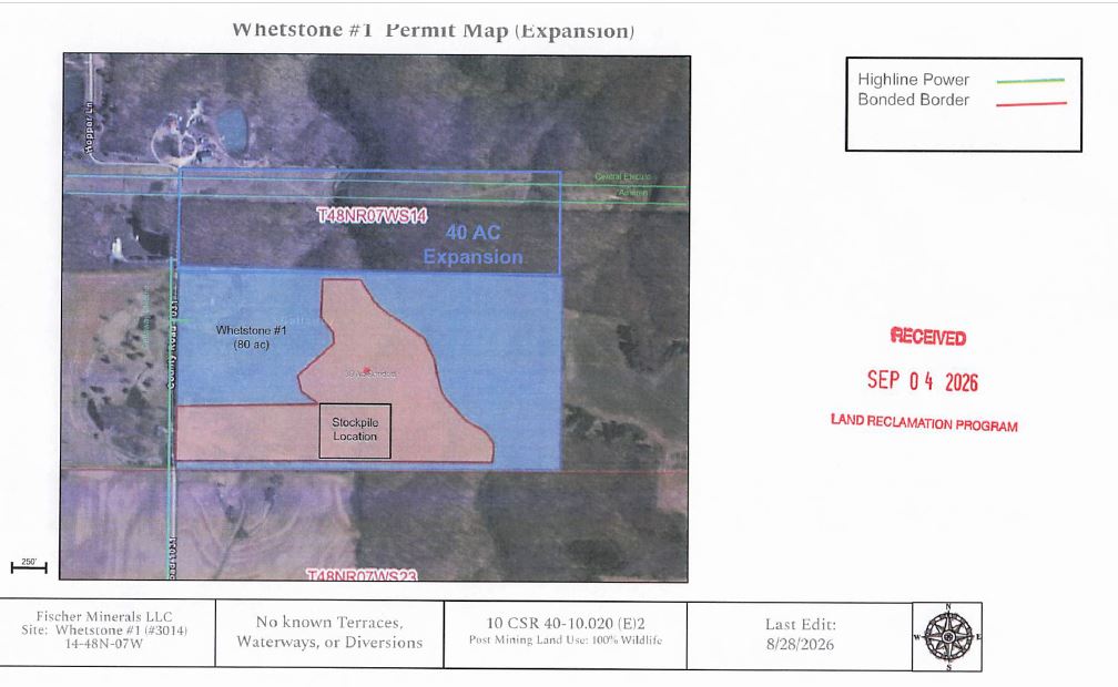 Fischer Minerals files application to expand mine 40 acres in Callaway County